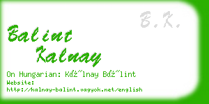 balint kalnay business card